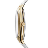 Buy Shop Michael Kors Slim Runway Quartz Gold Dial White Leather Strap Watch For Women - MK2389 USA Online