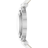 Buy Shop Michael Kors Averi Silver Dial White Leather Strap Watch for Women - MK2524 USA Online