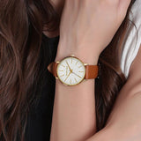 Buy Shop Michael Kors Pyper Quartz Silver Dial Brown Leather Watch For Women - MK2740 USA Online