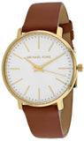 Buy Shop Michael Kors Pyper Quartz Silver Dial Brown Leather Watch For Women - MK2740 USA Online
