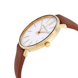 Buy Shop Michael Kors Pyper Quartz Silver Dial Brown Leather Watch For Women - MK2740 USA Online