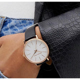 Buy Shop Michael Kors Pyper Quartz White Dial Black Leather Strap Watch For Women - MK2834 USA Online