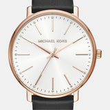 Buy Shop Michael Kors Pyper Quartz White Dial Black Leather Strap Watch For Women - MK2834 USA Online