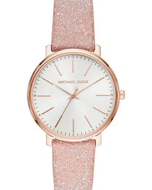 Buy Shop Michael Kors Pyper Quartz White Dial Pink Leather Strap Watch For Women - MK2859 USA Online
