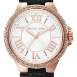 Buy Shop Michael Kors Camille Three-Hand Crystals White Dial Black Leather Strap Watch for Women - MK2962 USA Online
