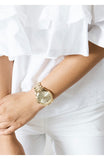 Buy Shop Michael Kors Slim Runway Gold Dial Gold Stainless Steel Strap Watch for Women - MK3179 USA Online