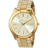 Buy Shop Michael Kors Slim Runway Gold Dial Gold Stainless Steel Strap Watch for Women - MK3179 USA Online