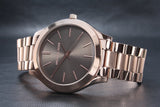 Buy Shop Michael Kors Slim Runway Brown Dial Rose Gold Stainless Steel Strap Watch for Women - MK3181 USA Online