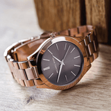 Buy Shop Michael Kors Slim Runway Brown Dial Rose Gold Stainless Steel Strap Watch for Women - MK3181 USA Online