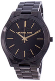 Michael Kors Slim Runway Black Dial Black Stainless Steel Strap Watch for Women - MK3221