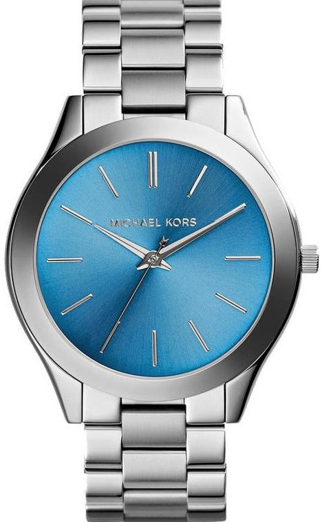 Buy Shop Michael Kors Runway Blue Dial Silver Steel Strap Watch for Women - MK3292 USA Online