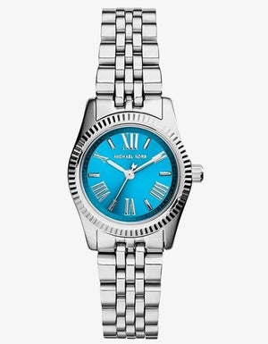 Buy Shop Michael Kors Lexington Quartz Blue Dial Silver Steel Strap Watch For Women - MK3328 USA Online
