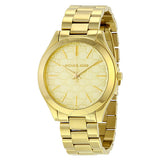 Buy Shop Michael Kors Slim Runway Gold Dial Gold Steel Strap Watch for Women - MK3335 USA Online