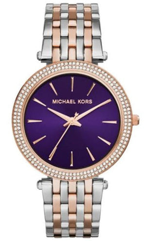 Buy Shop Michael Kors Darci Purple Dial Two Tone Steel Strap Watch for Women - MK3353 USA Online