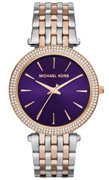 Buy Shop Michael Kors Darci Purple Dial Two Tone Steel Strap Watch for Women - MK3353 USA Online