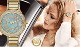 Buy Shop Michael Kors Kerry Mother of Pearl Dial Gold Steel Strap Watch for Women - MK3481 USA Online