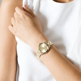 Buy Shop Michael Kors Mini Runway Slim Gold Dial Gold Steel Strap Watch for Women - MK3512 USA Online