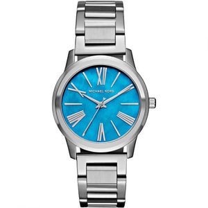 Buy Shop Michael Kors Hartman Quartz Blue Dial Silver Steel Strap Watch For Women - MK3519 USA Online