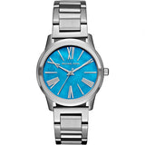 Buy Shop Michael Kors Hartman Quartz Blue Dial Silver Steel Strap Watch For Women - MK3519 USA Online