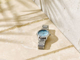 Buy Shop Michael Kors Hartman Quartz Blue Dial Silver Steel Strap Watch For Women - MK3519 USA Online