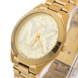 Buy Shop Michael Kors Slim Runway Gold Dial Gold Steel Strap Watch for Women - MK3590 USA Online
