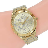 Buy Shop Michael Kors Slim Runway Gold Dial Gold Steel Strap Watch for Women - MK3590 USA Online