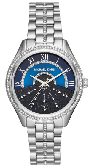 Buy Shop Michael Kors Lauryn Blue Dial Silver Steel Strap Watch for Women - MK3720 USA Online