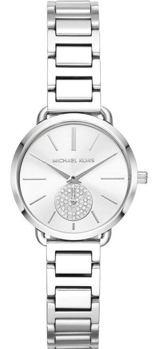 Buy Shop Michael Kors Portia Quartz Silver Dial Silver Steel Strap Watch For Women - MK3837 USA Online