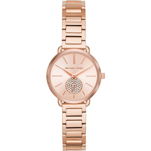 Buy Shop Michael Kors Portia Analog Quartz Rose Gold Dial Rose Gold Steel Strap Watch For Women - MK3839 USA Online