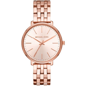 Buy Shop Michael Kors Pyper Three-Hand Rose Gold Dial Rose Gold Steel Strap Watch For Women - MK3897 USA Online