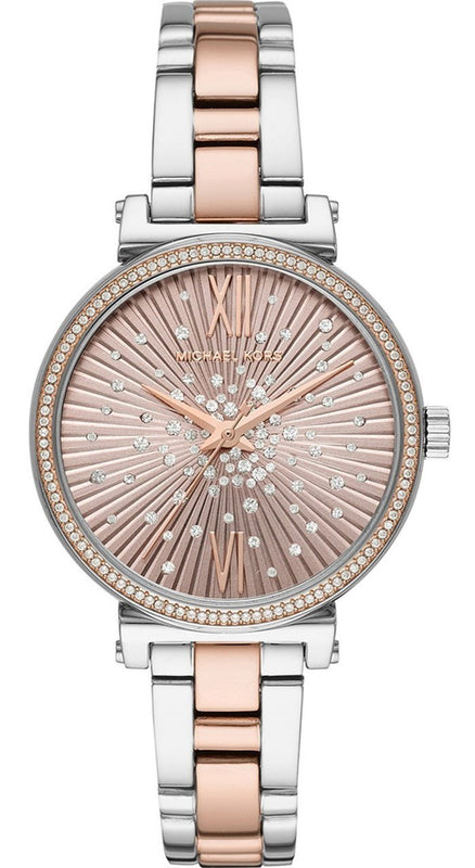 Buy Shop Michael Kors Sofie Quartz Rose Gold Dial Two Tone Steel Strap Watch For Women - MK3972 USA Online