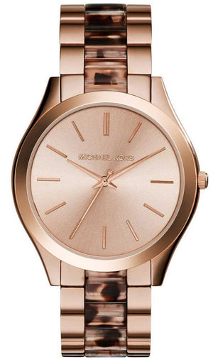 Buy Shop Michael Kors Runway Rose Gold Dial Two Tone Steel Strap Watch for Women - MK4301 USA Online
