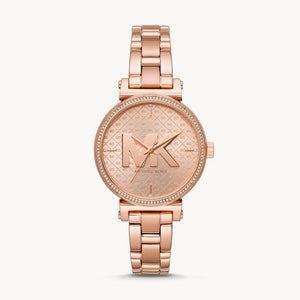 Buy Shop Michael Kors Sofie Quartz Rose Gold Dial Rose Gold Steel Strap Watch For Women - MK4335 USA Online