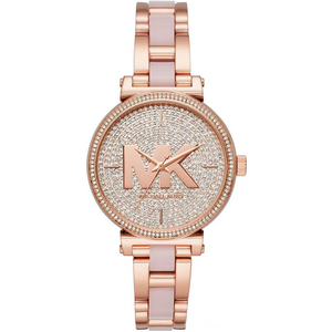 Buy Shop Michael Kors Sofie Quartz Crystals Crystals Rose Gold Dial Rose Gold Steel Strap Watch For Women - MK4336 USA Online