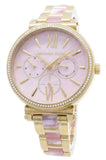 Buy Shop Michael Kors Sofie Crystals Mother of Pearl Pink Dial Two Tone Steel Strap Watch For Women - MK4344 USA Online