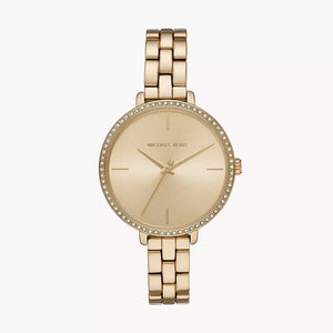 Buy Shop Michael Kors Charley Three-Hand Quartz Gold Dial Gold Steel Strap Watch for Women - MK4399 USA Online