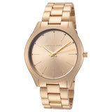 Buy Shop Michael Kors Slim Runway Quartz Gold Dial Gold Steel Strap Watch For Women - MK4501 USA Online