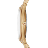 Buy Shop Michael Kors Slim Runway Quartz Gold Dial Gold Steel Strap Watch For Women - MK4501 USA Online