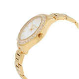 Buy Shop Michael Kors Liliane Mother of Pearl White Dial Gold Steel Strap Watch For Women - MK4555 USA Online