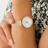 Buy Shop Michael Kors Pyper Quartz Mother of Pearl White Dial Rose Gold Mesh Strap Watch For Women - MK4588 USA Online