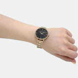 Buy Shop Michael Kors Pyper Three-Hand Black Dial Gold Steel Strap Watch For Women - MK4593 USA Online