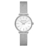 Buy Shop Michael Kors Pyper Quartz Mother of Pearl White Dial Silver Mesh Strap Watch For Women - MK4618 USA Online