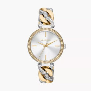 Buy Shop Michael Kors Catelyn Three-Hand Crystals Silver Dial Two Tone Steel Strap Watch for Women - MK4633 USA Online