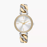 Buy Shop Michael Kors Catelyn Three-Hand Crystals Silver Dial Two Tone Steel Strap Watch for Women - MK4633 USA Online
