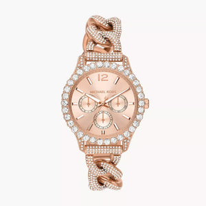 Buy Shop Michael Kors Layton Multifunction Crystals Rose Gold Dial Rose Gold Steel Strap Watch for Women - MK4654 USA Online