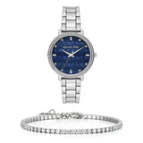 Buy Shop Michael Kors Pyper Blue Dial Silver Steel Strap Watch For Women - MK4671 USA Online