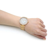Buy Shop Michael Kors Parker Mother of Pearl White Dial Gold Steel Strap Watch For Women - MK4693 USA Online