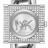 Buy Shop Michael Kors Chain Lock Pave Silver Dial Silver Steel Strap Watch For Women - MK4718 USA Online