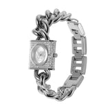 Buy Shop Michael Kors Chain Lock Pave Silver Dial Silver Steel Strap Watch For Women - MK4718 USA Online