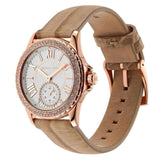 Buy Shop Michael Kors Mini Everest Crystals White Dial Brown Leather Strap Watch for Women - MK4719 USA Online